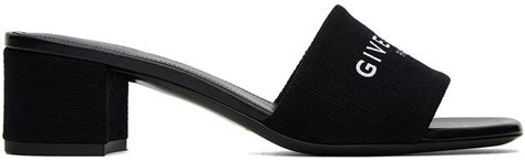 black givenchy slides women's|Givenchy black 4g heeled sandals.